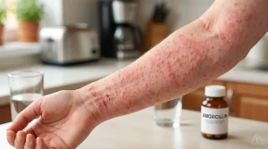 علائم حساسیت پوستی و راش ناشی از مصرف آنتی‌بیوتیک